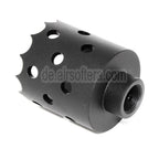 AirsoftEra 43mm/55mm Lochsäge Angriffsstil Metall Mündungsbremse Blitzunterdrücker geeignet für -14mm CCW Gewehre mit gegen den Uhrzeigersinn gedrehtem Lauf Schwarz