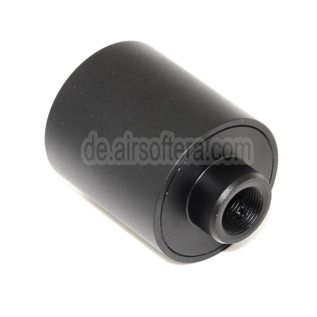 AirsoftEra 48mm/55mm Metall Mündungsbremse Mündungsfeuerdämpfer geeignet für -14mm CCW Gewehre mit gegen den Uhrzeigersinn gerichtetem Gewindelauf Airsoft Schwarz