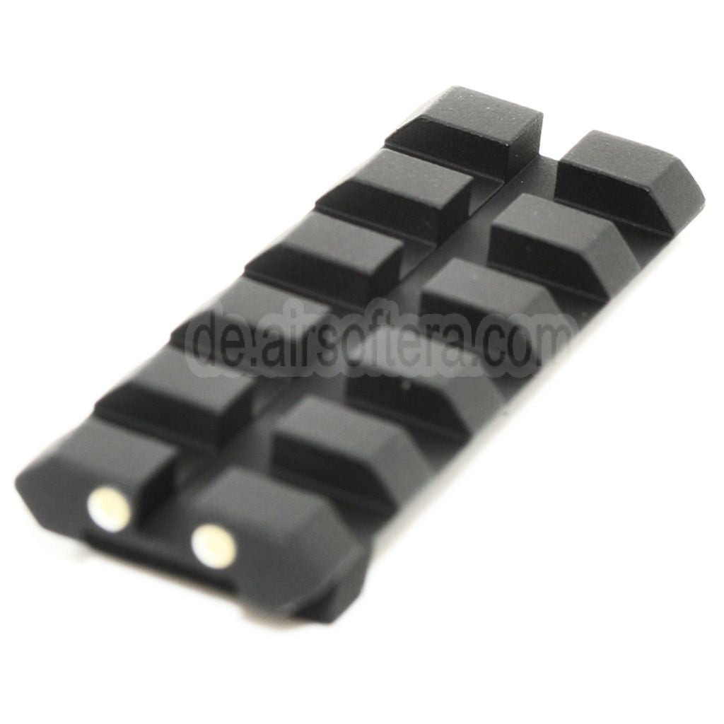 APS 5-Slot Picatinny 20mm Anpassen Schiene hinteres Visier Geeignet für APS WE AW Tokyo Marui G17 G18C Serie GBB Pistolen Airsoft Schwarz