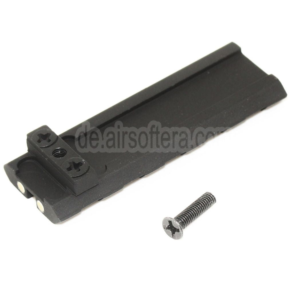 APS 5-Slot Picatinny 20mm Anpassen Schiene hinteres Visier Geeignet für APS WE AW Tokyo Marui G17 G18C Serie GBB Pistolen Airsoft Schwarz