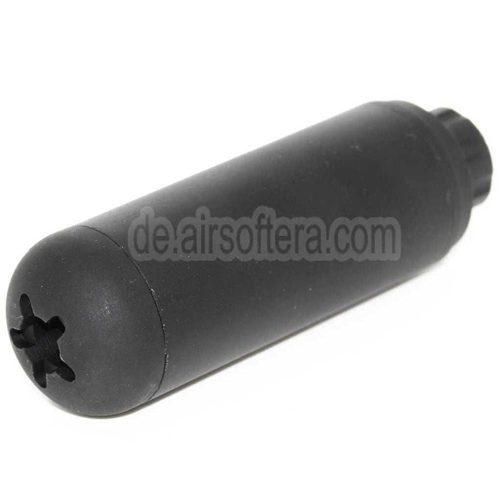 5KU 117mm Aluminium Poseidon Stil Micro Schalldämpfer Laufverlängerungsrohr Geeignet für -14mm CCW Gegen den Uhrzeigersinn Lauf Gewehre Airsoft Schwarz