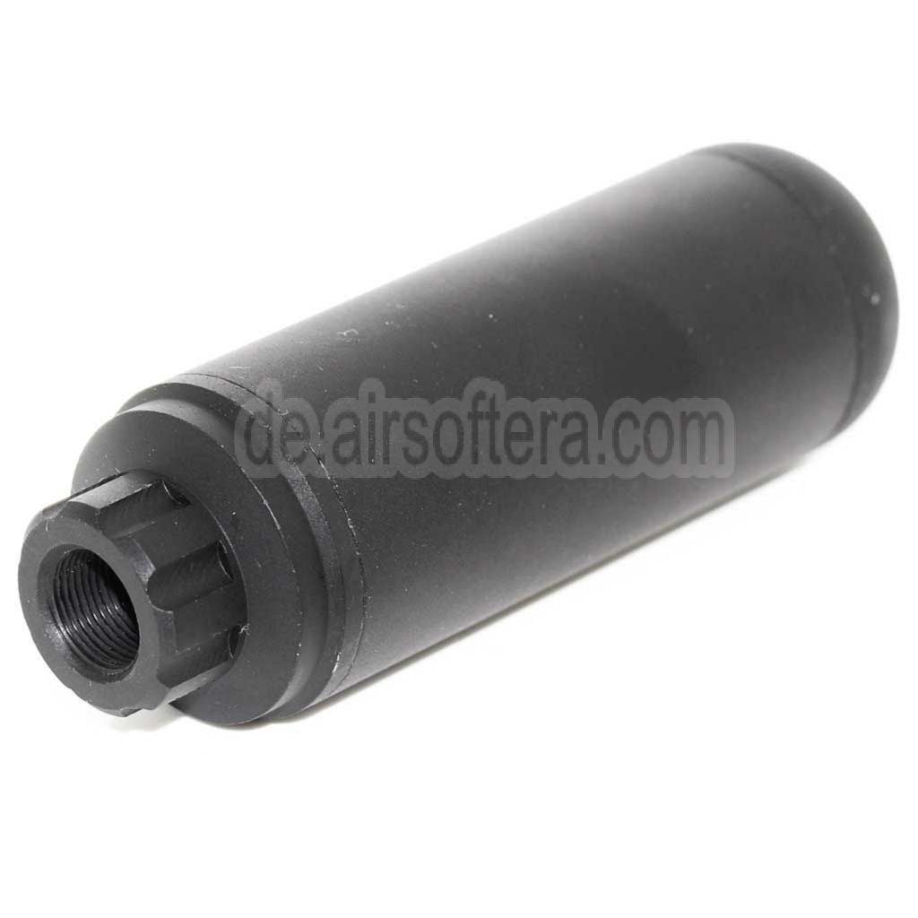 5KU 117mm Aluminium Poseidon Stil Micro Schalldämpfer Laufverlängerungsrohr Geeignet für -14mm CCW Gegen den Uhrzeigersinn Lauf Gewehre Airsoft Schwarz