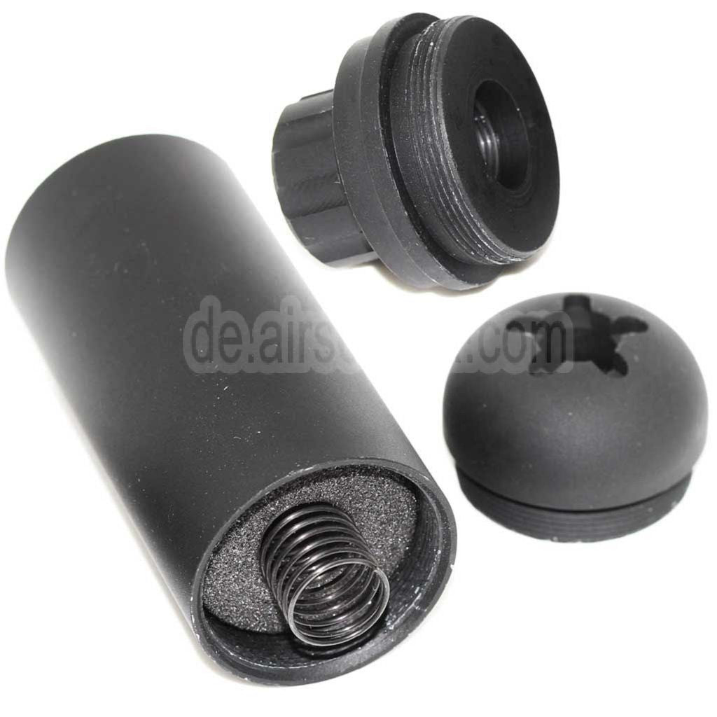 5KU 117mm Aluminium Poseidon Stil Micro Schalldämpfer Laufverlängerungsrohr Geeignet für -14mm CCW Gegen den Uhrzeigersinn Lauf Gewehre Airsoft Schwarz