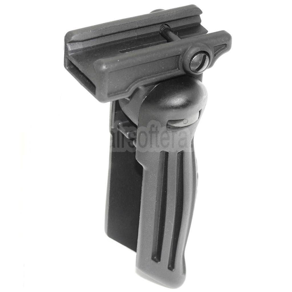 AirsoftEra Polymer Klappbarer taktischer RIS Vertikal Frontgriff Geeignet für 20mm Schienensystem Schwarz