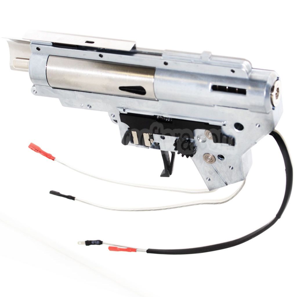 APS Schnellwechsel Federsystem Ambidextrous Silver Edge Extreme 8mm German Bearing V2 Version 2 Getriebe Geeignet für M4 M16 Serie AEG EBB Gewehre Airsoft Hinten verkabelt