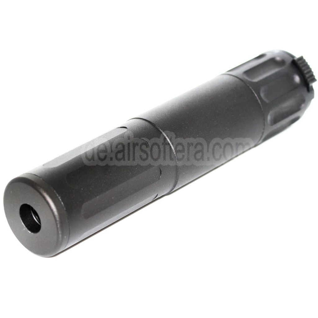 AirsoftEra 170mm Aluminium SR5 Stil Schnellverschluss QD Schalldämpfer Laufverlängerung Rohr Geeignet für AAC Mündungsfeuerdämpfer Gewehre Schwarz