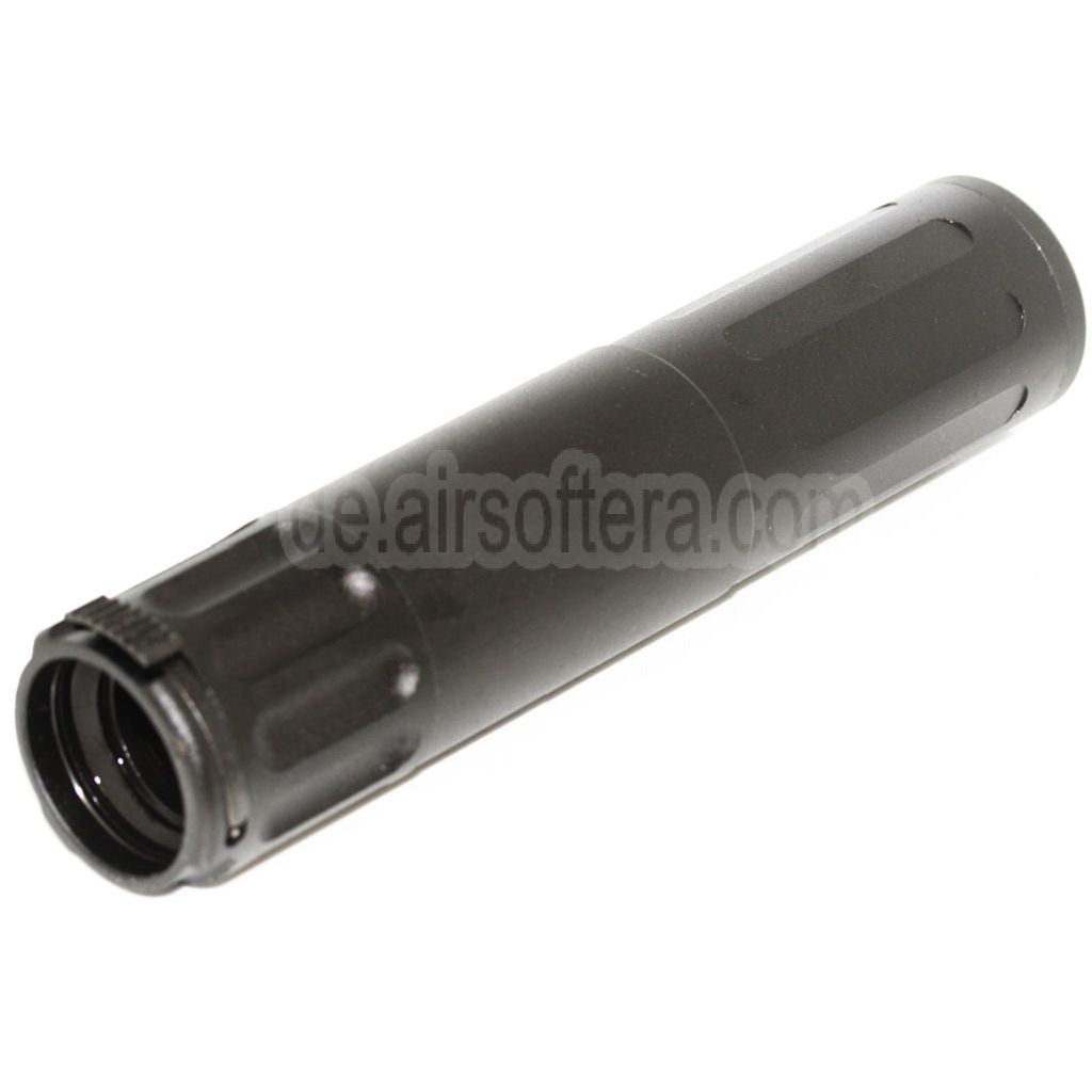 AirsoftEra 170mm Aluminium SR5 Stil Schnellverschluss QD Schalldämpfer Laufverlängerung Rohr Geeignet für AAC Mündungsfeuerdämpfer Gewehre Schwarz