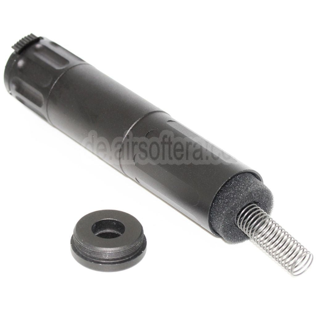 AirsoftEra 170mm Aluminium SR5 Stil Schnellverschluss QD Schalldämpfer Laufverlängerung Rohr Geeignet für AAC Mündungsfeuerdämpfer Gewehre Schwarz