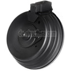 CYMA 2500rd Sheet Stahl Kabel und Soundsteuerung Elektrisch Trommelmagazin mit EU 220v Plug Charger Geeignet für AK Serie AEG Gewehre Airsoft Schwarz