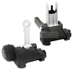 AirsoftEra KAC Stil 300M Metall Hochklappen Korn Kimme Set Geeignet für MK18 MOD-1 M4 M16 AEG Gewehre Black/Silber