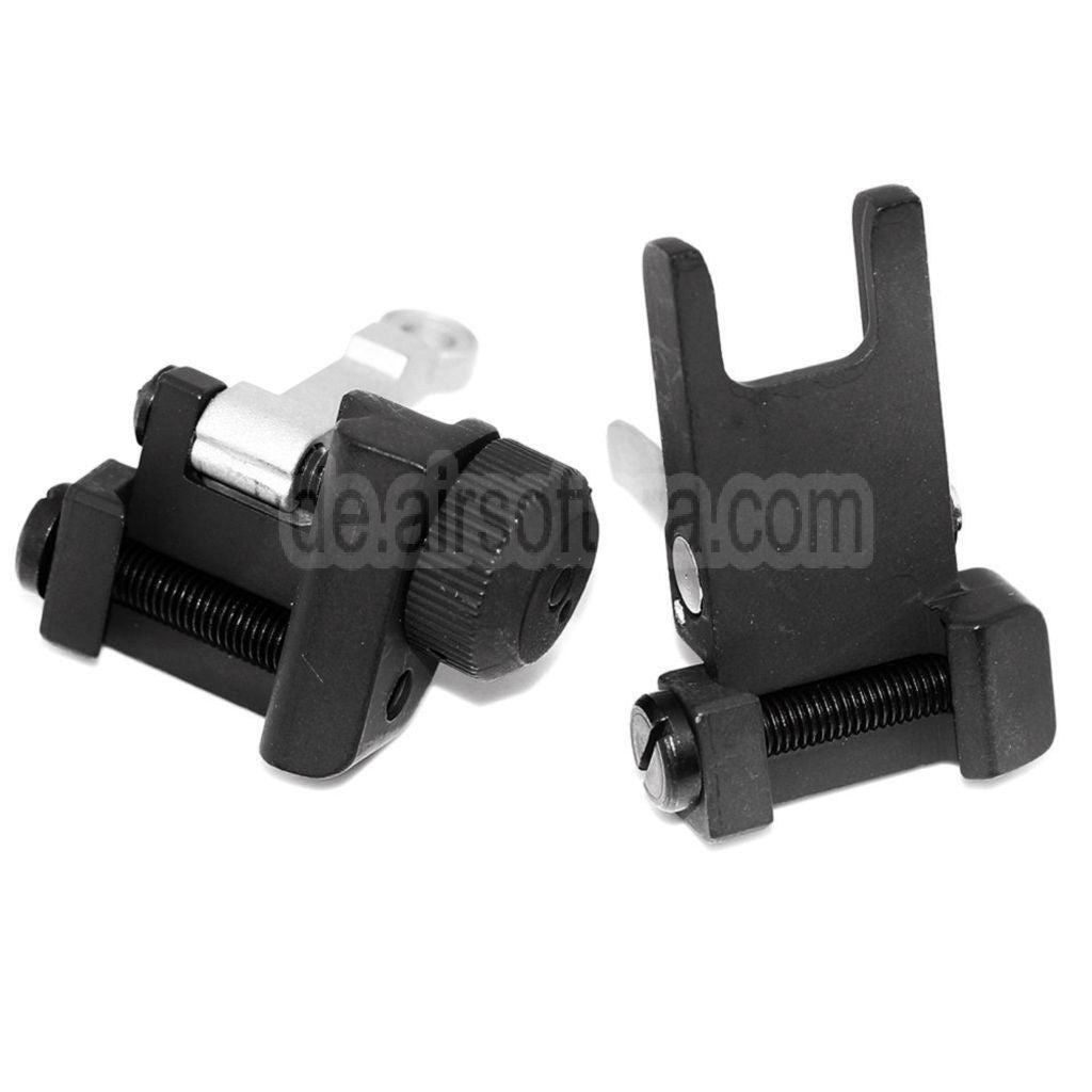 AirsoftEra KAC Stil 300M Metall Hochklappen Korn Kimme Set Geeignet für MK18 MOD-1 M4 M16 AEG Gewehre Black/Silber