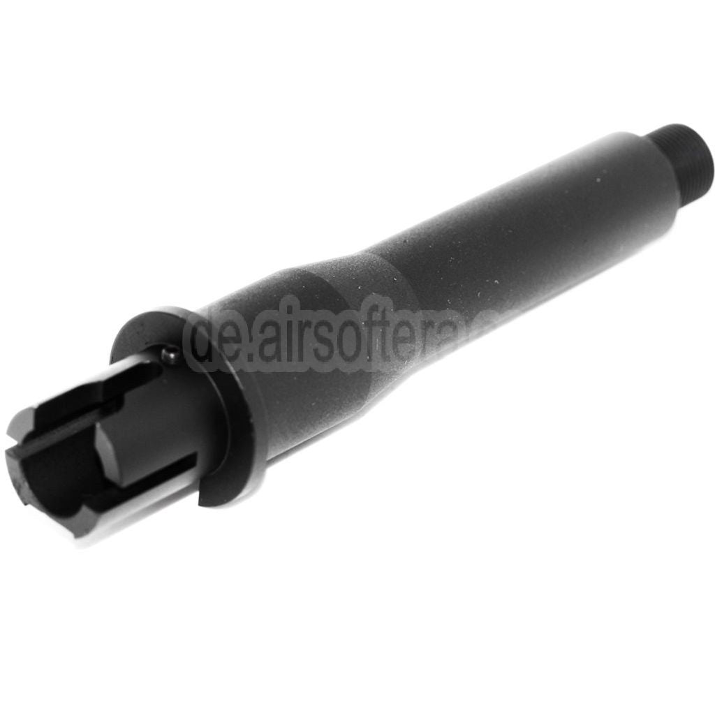 AirsoftEra 5/5.5 Zoll 126mm/139mm Aluminium Kurzer Äußeres Lauf Verbindungsrohr -14mm CCW Gegen den Uhrzeigersinn AEG Schwarz
