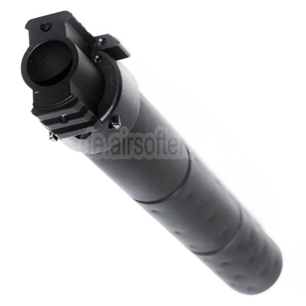 AirsoftEra 261mm CM072 SR25 Stil QD Schalldämpfer mit Gas Block Geeignet für AEG GBB Gewehre Schwarz