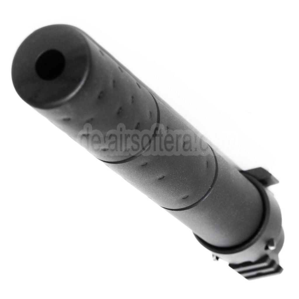 AirsoftEra 261mm CM072 SR25 Stil QD Schalldämpfer mit Gas Block Geeignet für AEG GBB Gewehre Schwarz