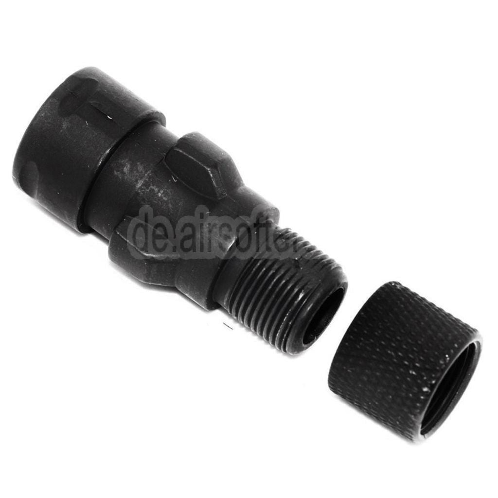 CYMA QD Mündungsfeuerdämpfer mit Muzzle Adapter Geeignet für CM041 CM049 MP5 AEG Gewehre Airsoft Schwarz