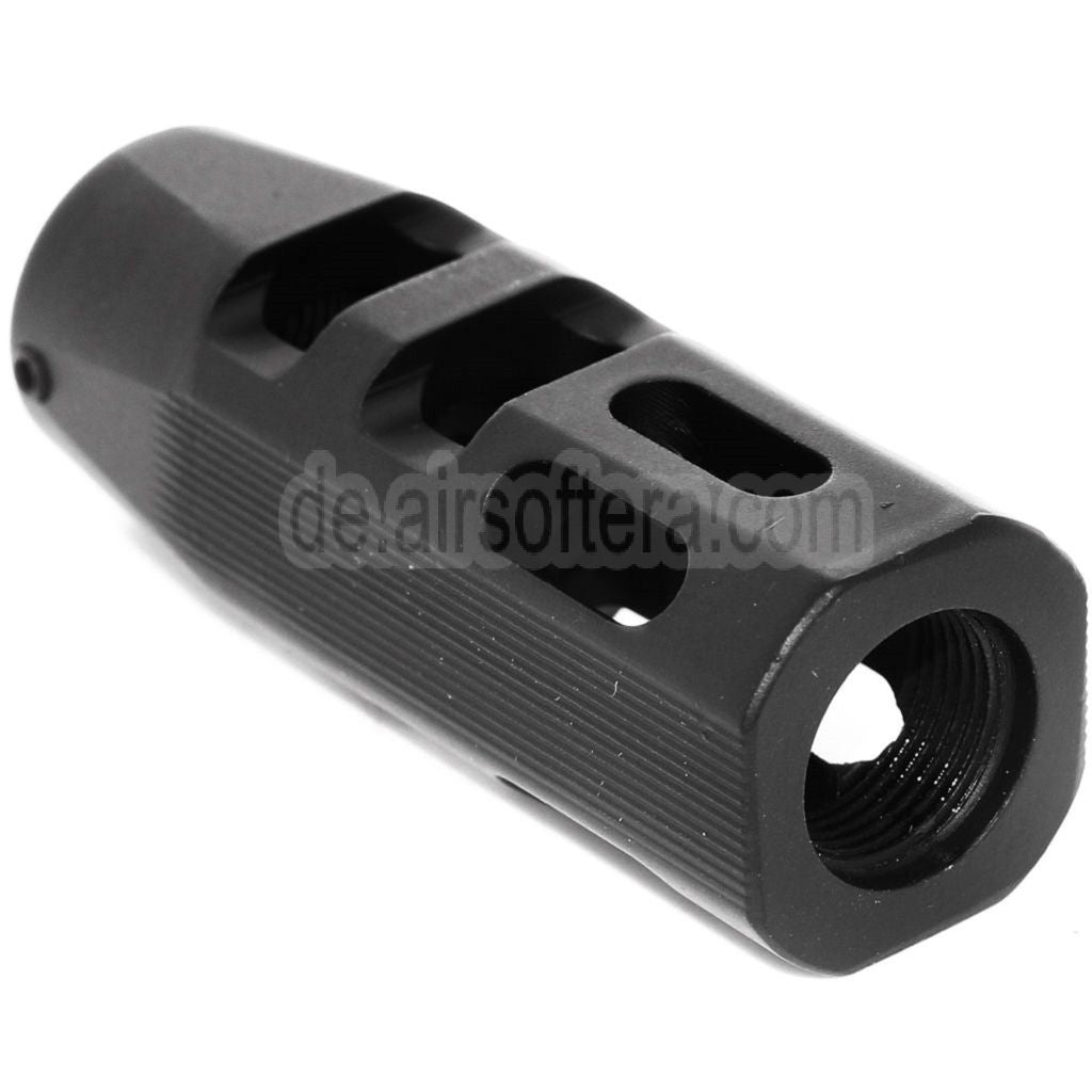 APS 62mm Evolution Tech Mündungsbremse Mündungsfeuerdämpfer 1.1 Geeignet für -14mm CCW Gegen den Uhrzeigersinn Lauf Gewehre Airsoft Schwarz