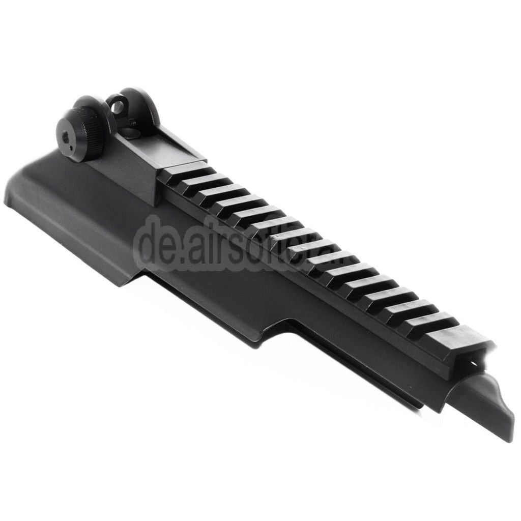 AirsoftEra Obere Empfängerabdeckung mit 20mm Taktikschienen Kimme Geeignet für CYMA Tokyo Marui AKS74U Serie AEG Gewehre Schwarz