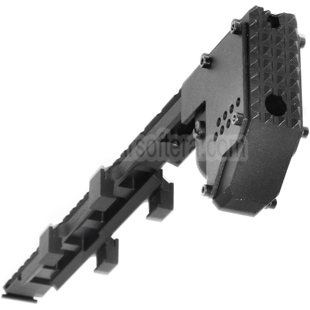 AirsoftEra 328mm Schwertfisch Umbau Schließsatz Obere Schiene Geeignet für PDW MP5K Serie AEG Gewehre Schwarz