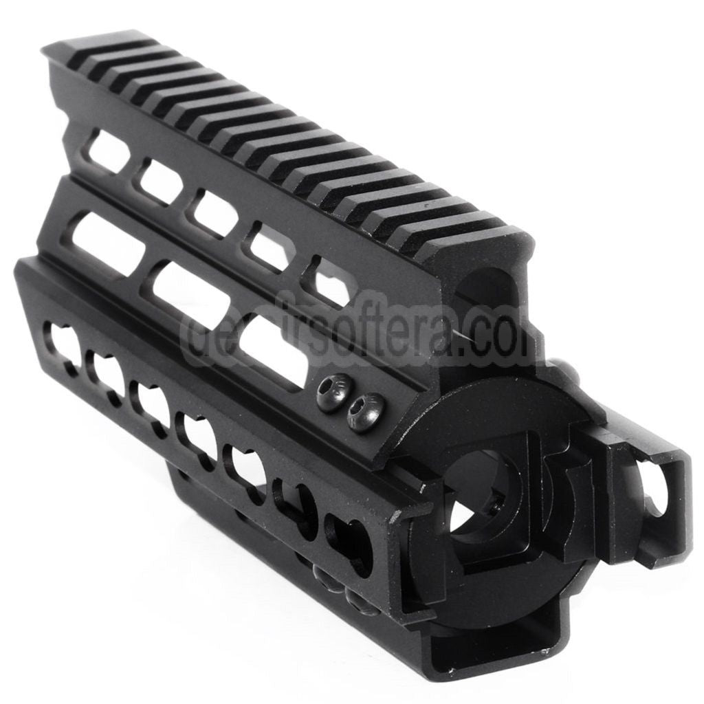 BATTLEAXE 166mm CNC P90 Keymod RAS Handschutz Schienen System Geeignet für Tokyo Marui P90 AEG Gewehre Airsoft Schwarz