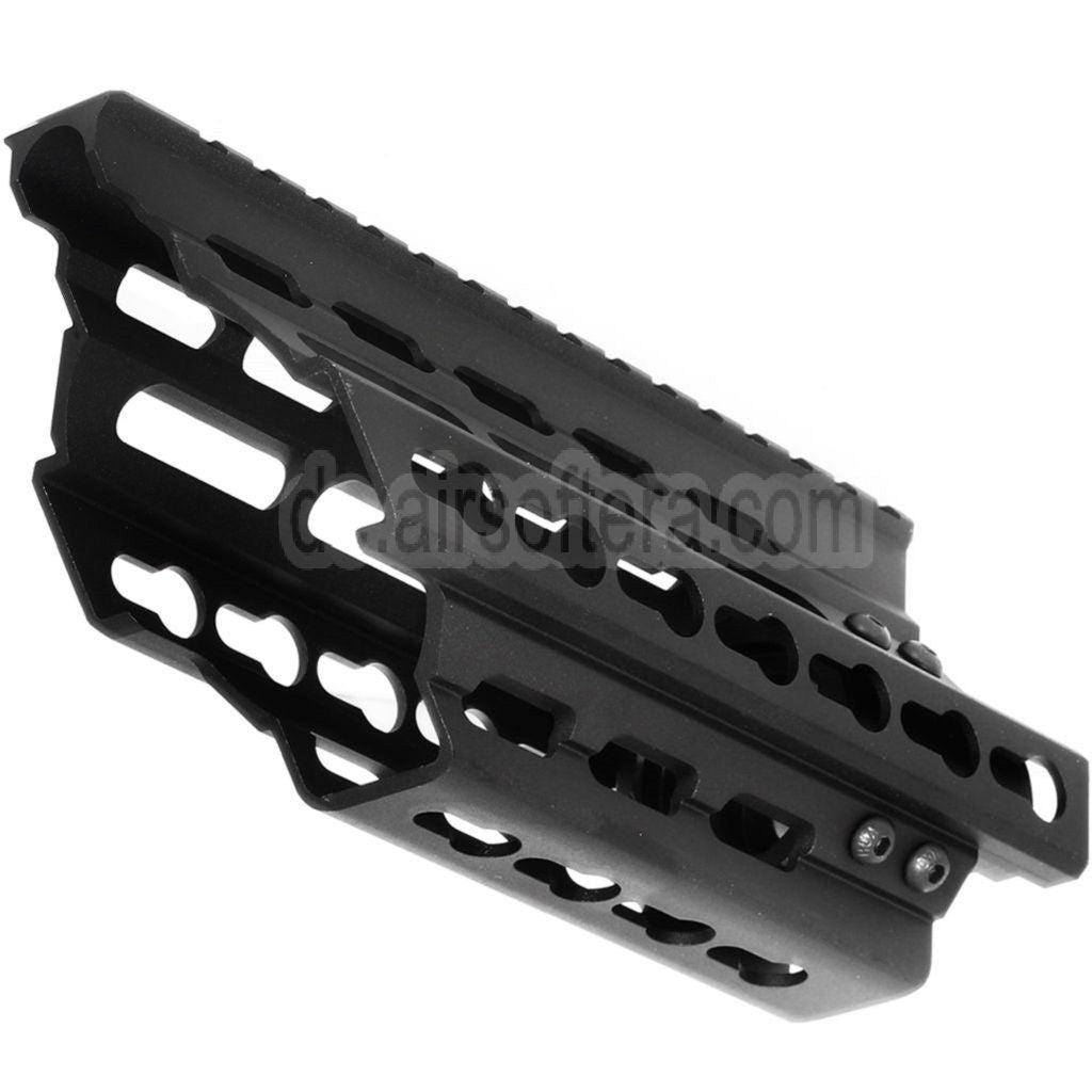 BATTLEAXE 166mm CNC P90 Keymod RAS Handschutz Schienen System Geeignet für Tokyo Marui P90 AEG Gewehre Airsoft Schwarz