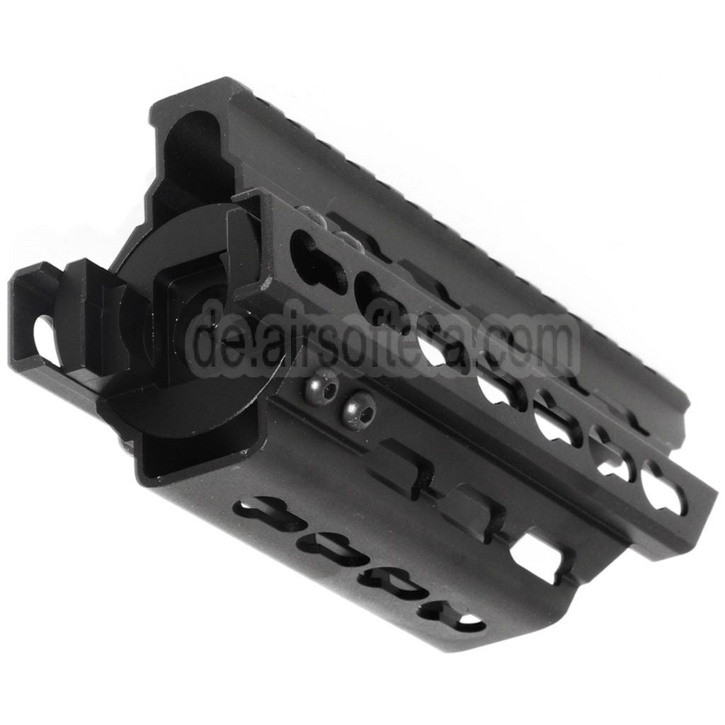 BATTLEAXE 166mm CNC P90 Keymod RAS Handschutz Schienen System Geeignet für Tokyo Marui P90 AEG Gewehre Airsoft Schwarz