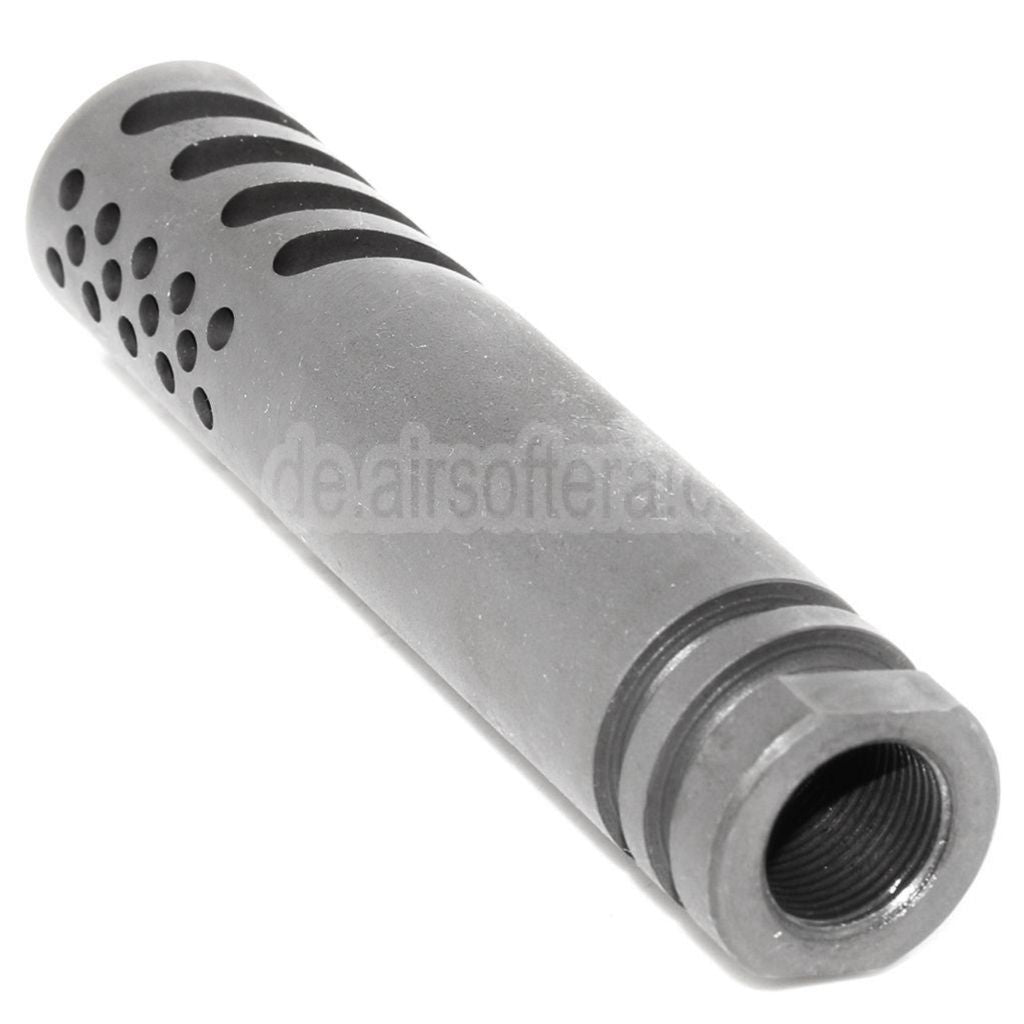 AirsoftEra 102mm Mündungsfeuerbremse mit mehreren Anschlüssen aus Metall geeignet für Gewehre mit -14mm CCW Gewindelauf gegen den Uhrzeigersinn