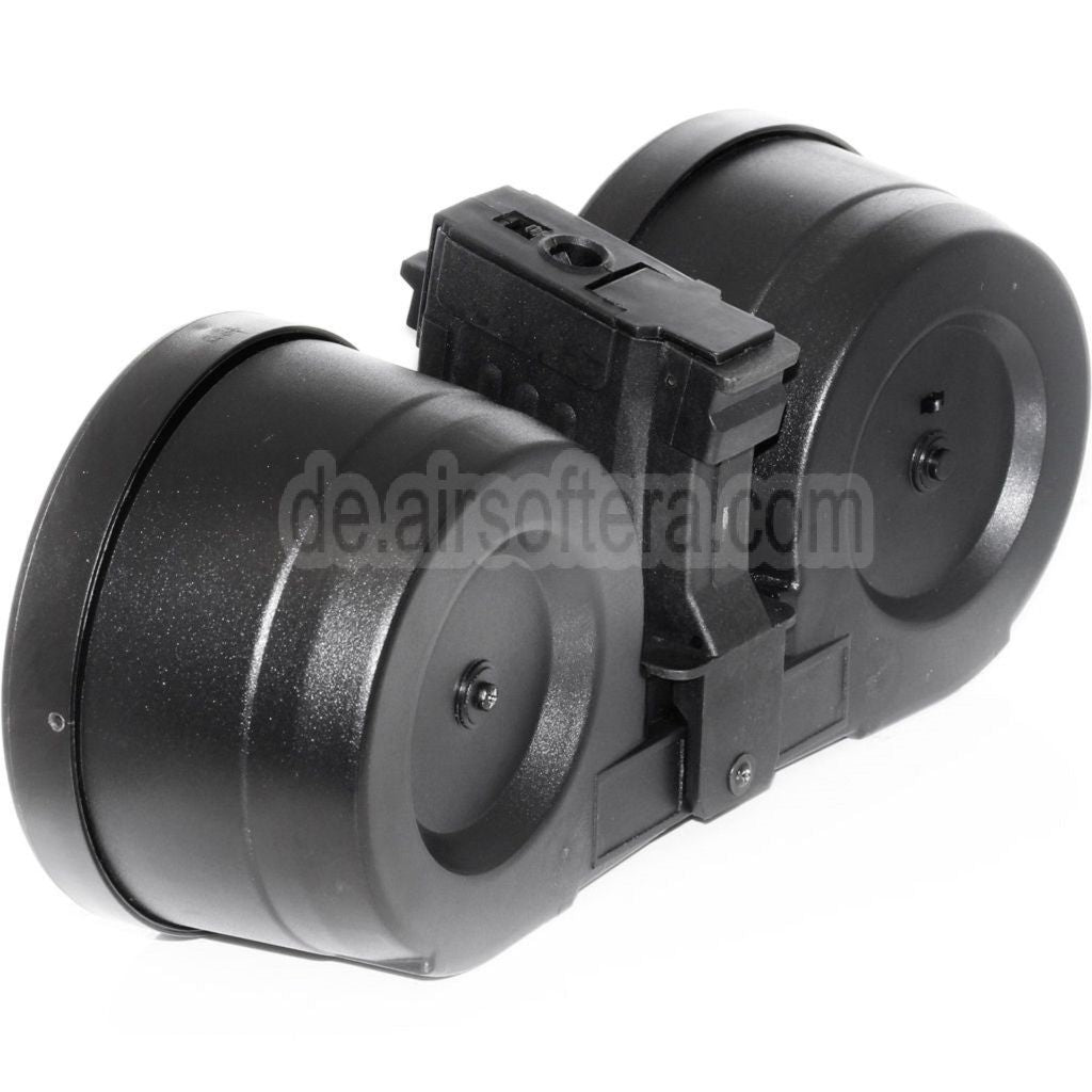 BATTLEAXE 2500rd Electric Sound Control Trommelmagazin Geeignet für AK Serie AEG Gewehre Airsoft Schwarz