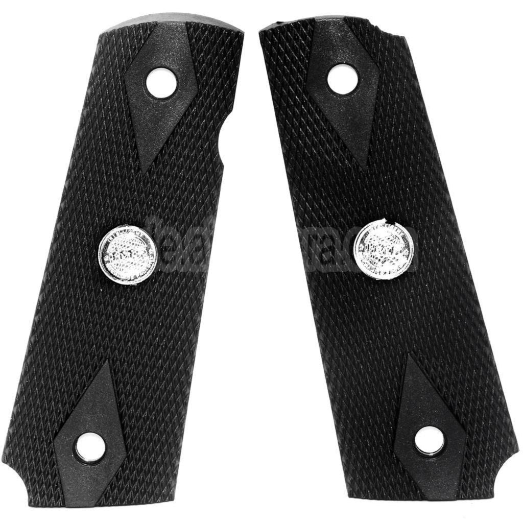 AirsoftEra Plastik Griffabdeckung (Different Stils) Geeignet für DOUBLE BELL ARMY AW WE KJ Tokyo Marui M1911 M.E.U Serie 70 M45A1 WARRIOR GBB Pistolen Schwarz