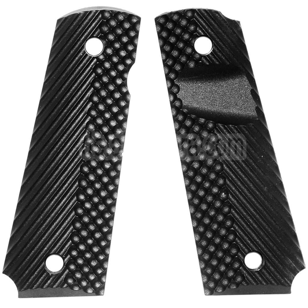 AirsoftEra Plastik Griffabdeckung (Different Stils) Geeignet für DOUBLE BELL ARMY AW WE KJ Tokyo Marui M1911 M.E.U Serie 70 M45A1 WARRIOR GBB Pistolen Schwarz