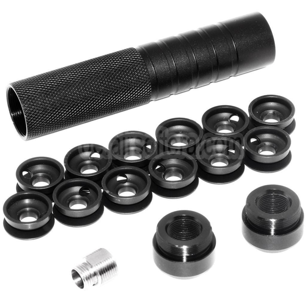 AirsoftEra 146mm 5.75 Zoll Noise Damping Bowl Schalldämpfer Laufverlängerungsrohr +/-14mm CW/CCW Gewinde Lauf Airsoft