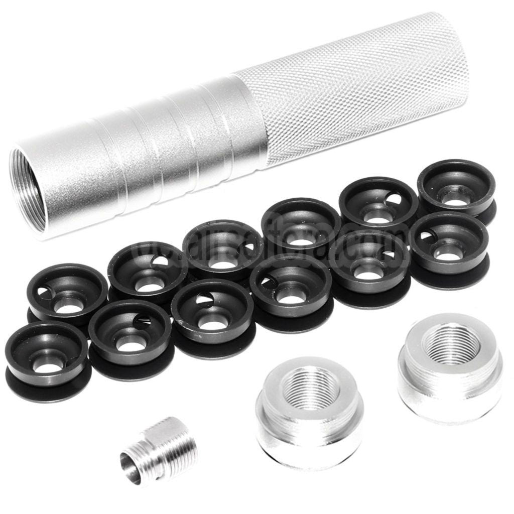 AirsoftEra 146mm 5.75 Zoll Noise Damping Bowl Schalldämpfer Laufverlängerungsrohr +/-14mm CW/CCW Gewinde Lauf Airsoft