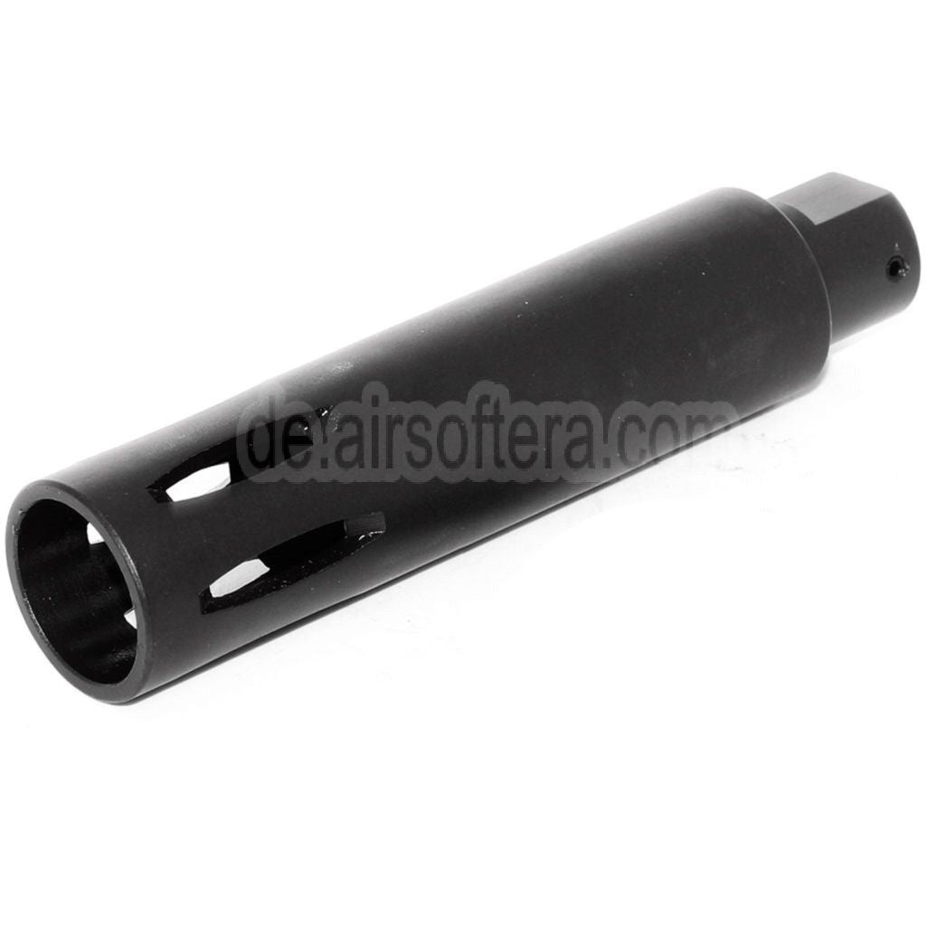 AirsoftEra 113mm XM177 Stil Mündungsbremse Mündungsfeuerdämpfer Geeignet für -14mm CCW Gegen den Uhrzeigersinn Lauf Gewehre Schwarz