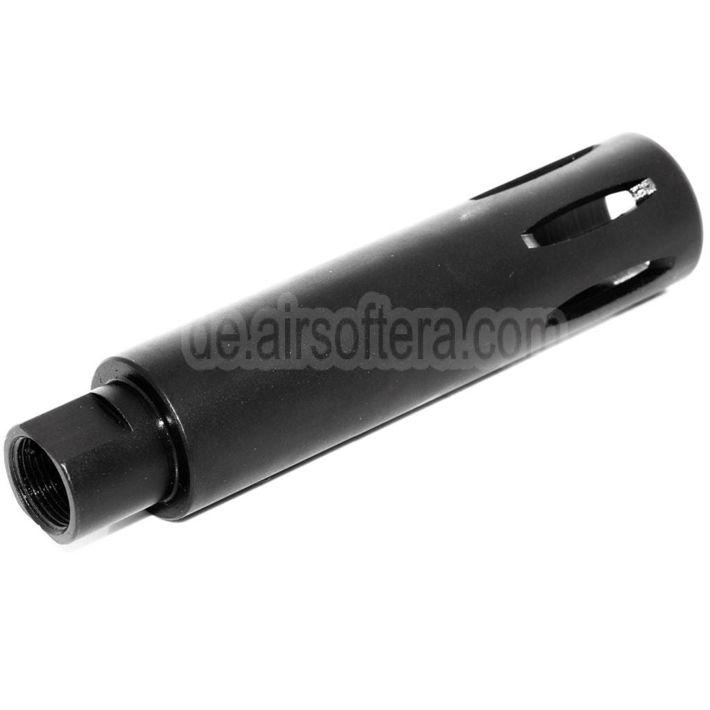 AirsoftEra 113mm XM177 Stil M16 Mündungsbremse Mündungsfeuerdämpfer Geeignet für -14mm CCW Gegen den Uhrzeigersinn Lauf Gewehre Schwarz