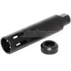 AirsoftEra 113mm XM177 Stil M16 Mündungsbremse Mündungsfeuerdämpfer Geeignet für -14mm CCW Gegen den Uhrzeigersinn Lauf Gewehre Schwarz