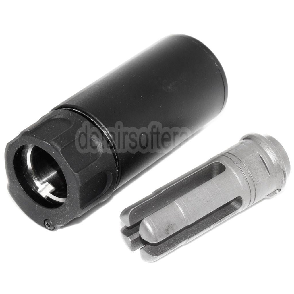 5KU 94mm QD Mini Schalldämpfer mit Mündungsfeuerdämpfer Geeignet für -14mm CCW Gegen den Uhrzeigersinn Lauf Gewehre Airsoft