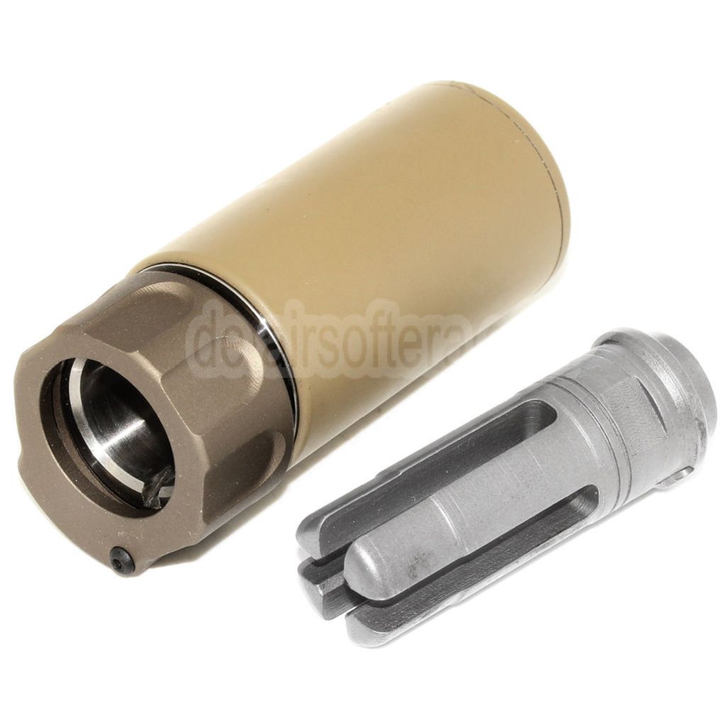 5KU 94mm QD Mini Schalldämpfer mit Mündungsfeuerdämpfer Geeignet für -14mm CCW Gegen den Uhrzeigersinn Lauf Gewehre Airsoft