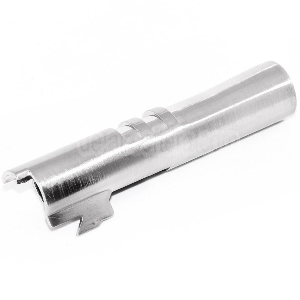 AirsoftEra 85mm/89mm Äußerer Lauf -12mm CCW Gegen den Uhrzeigersinn Geeignet für ARMY ARMAMENT R45 Detonics .45 Serie GBB Pistolen Silber