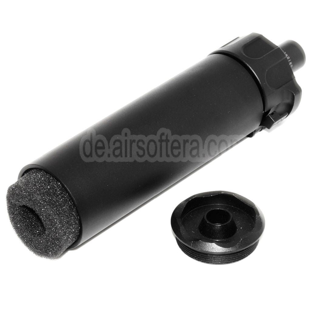 5KU 133mm SOCOM46 Mini Schalldämpfer mit Mündungsfeuerdämpfer Geeignet für +12mm CW Rechtsgewinde Lauf Gewehre Airsoft