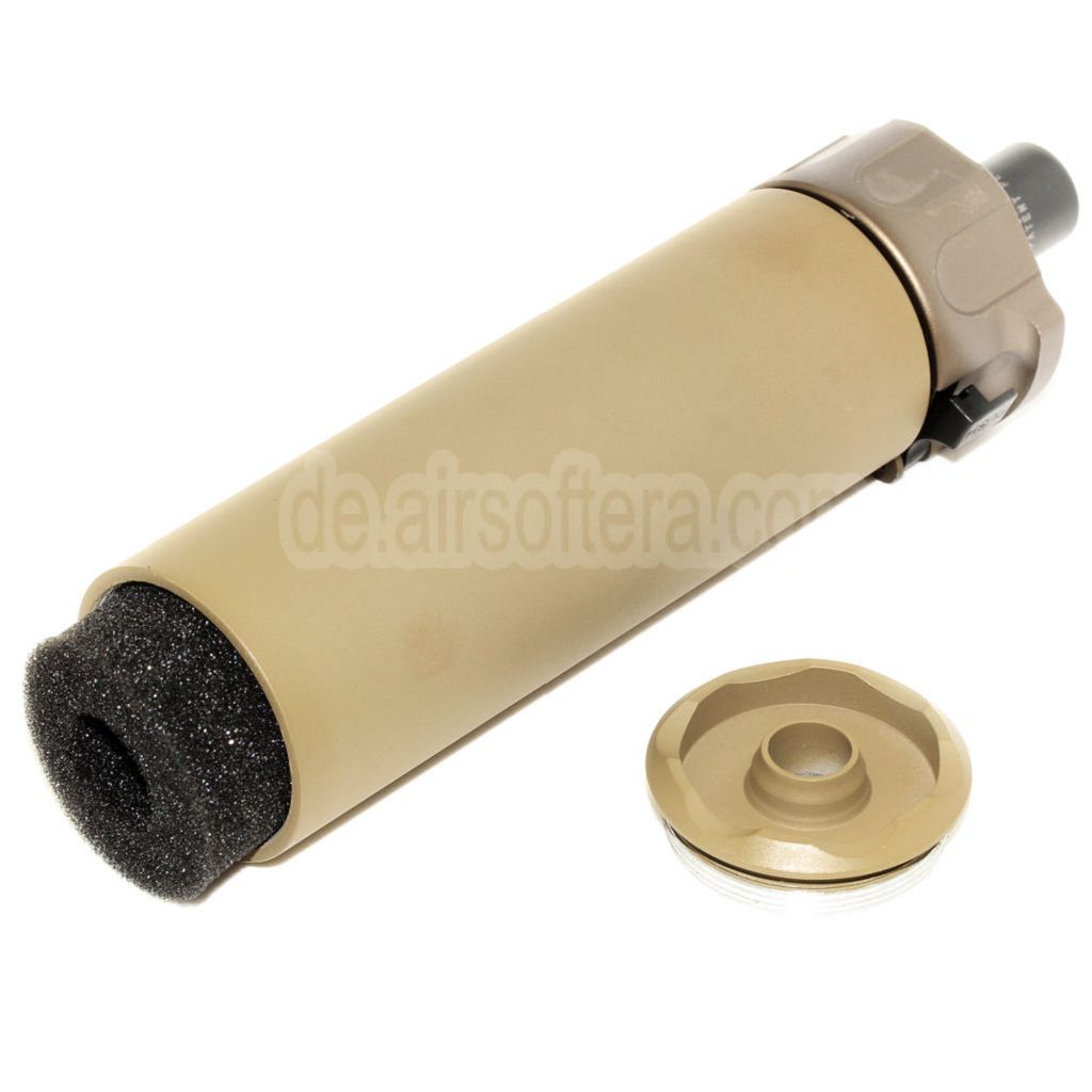 5KU 133mm SOCOM46 Mini Schalldämpfer mit Mündungsfeuerdämpfer Geeignet für +12mm CW Rechtsgewinde Lauf Gewehre Airsoft