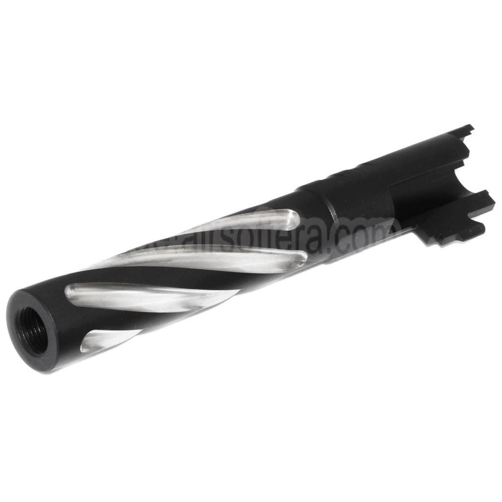 5KU 5 Zoll Edelstahl Tornado Stil Spiral Äußerer Lauf +11mm CW im Uhrzeigersinn Geeignet für Tokyo Marui Hi-Capa 5.1 GBB Pistolen Airsoft