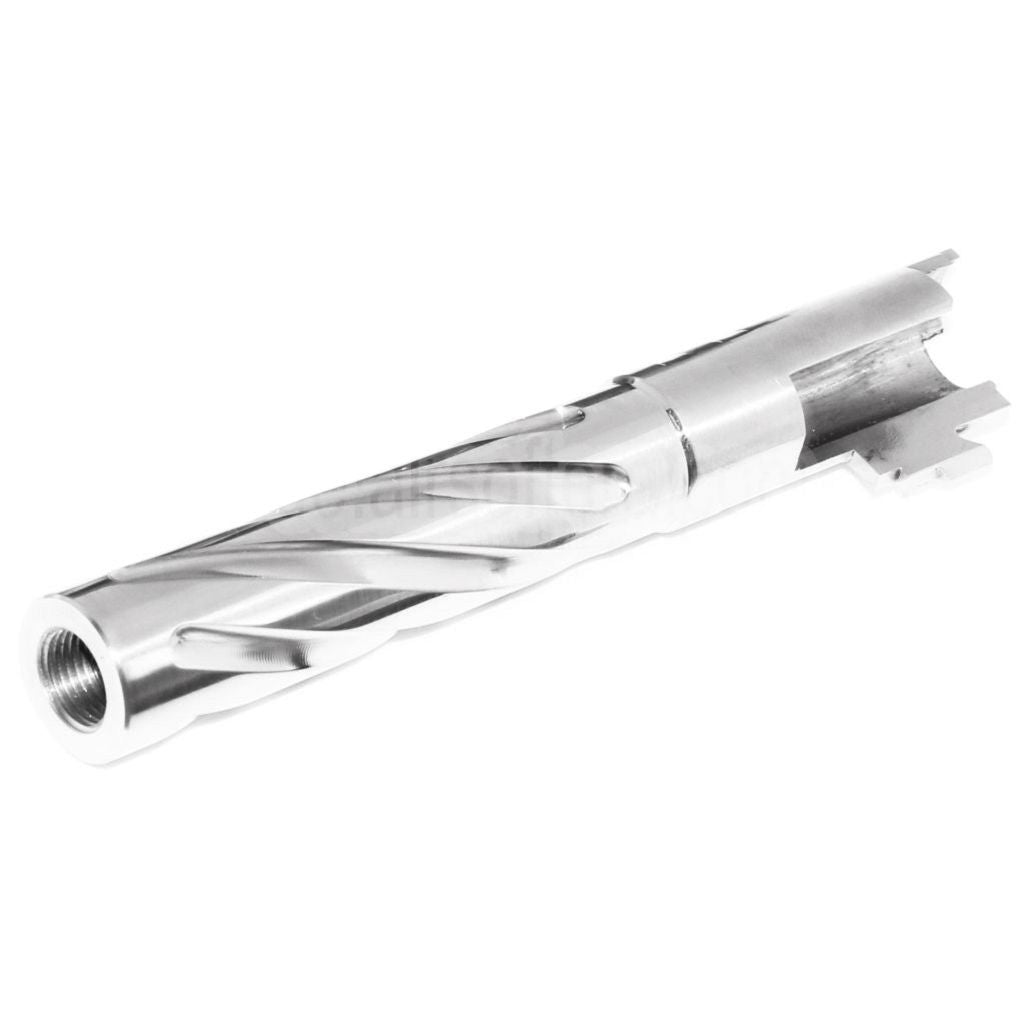 5KU 5 Zoll Edelstahl Tornado Stil Spiral Äußerer Lauf +11mm CW im Uhrzeigersinn Geeignet für Tokyo Marui Hi-Capa 5.1 GBB Pistolen Airsoft