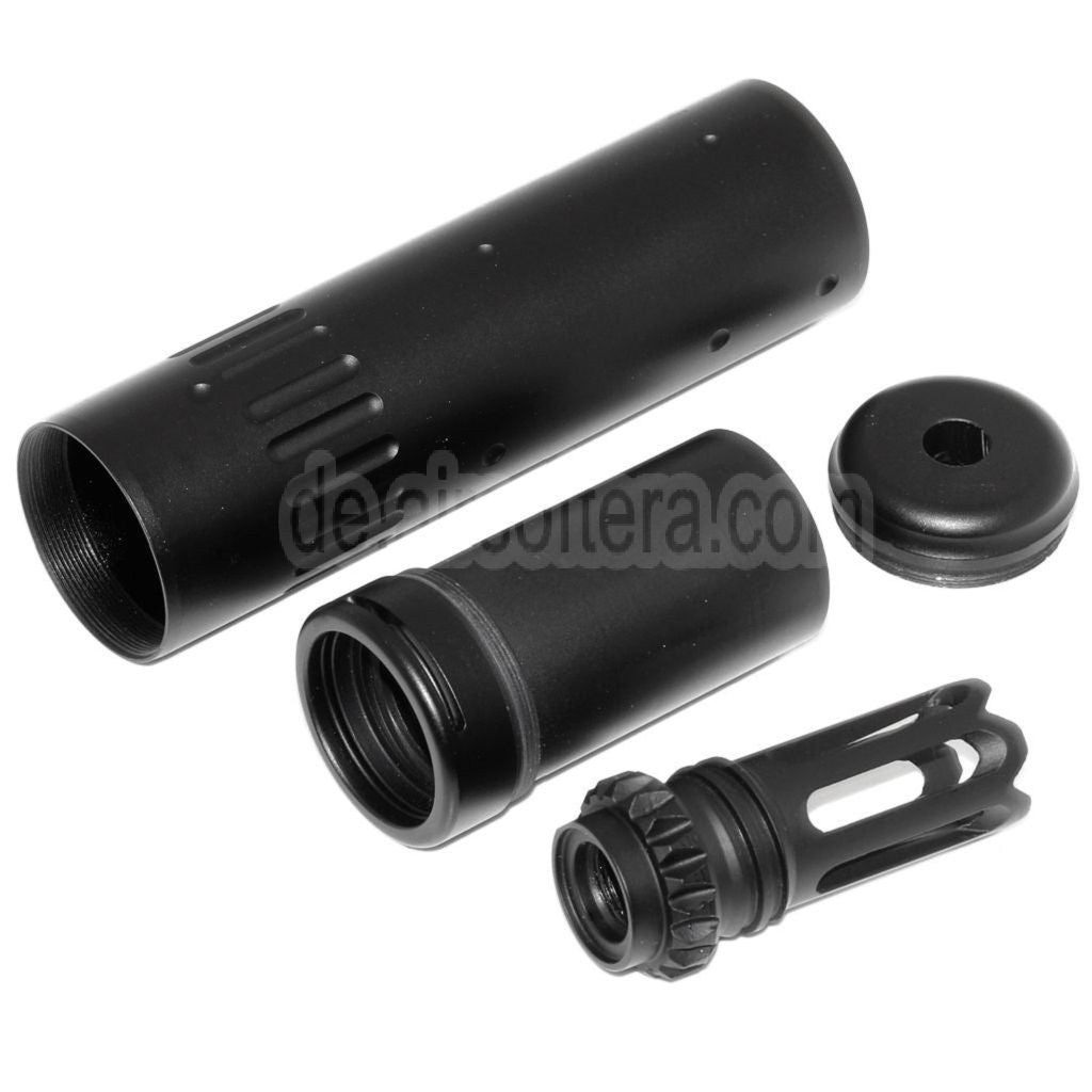 CYMA 150mm AAC SCAR-SD 5.56 QD Schalldämpfermit Mündungsfeuerdämpfer Geeignet für -14mm CCW Gegen den Uhrzeigersinn Lauf Gewehre Airsoft Schwarz