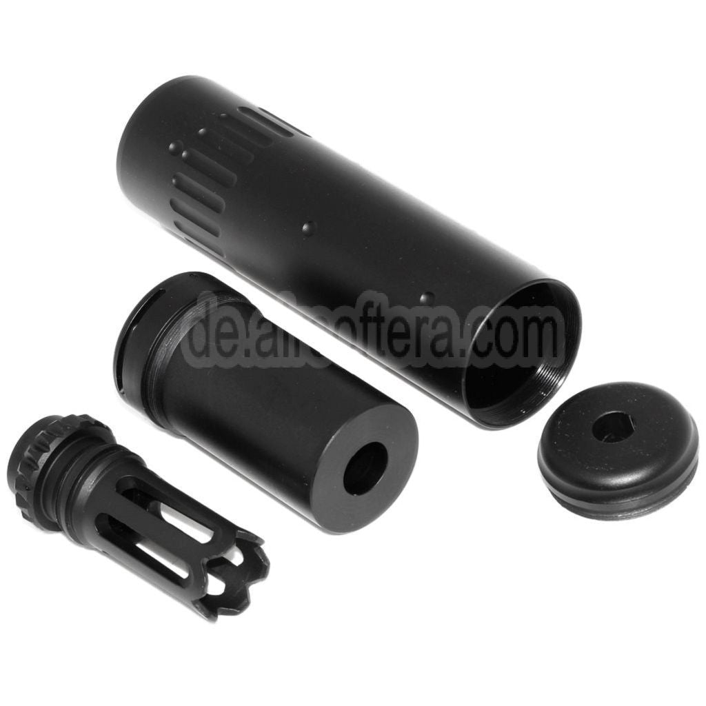 CYMA 150mm AAC SCAR-SD 5.56 QD Schalldämpfermit Mündungsfeuerdämpfer Geeignet für -14mm CCW Gegen den Uhrzeigersinn Lauf Gewehre Airsoft Schwarz