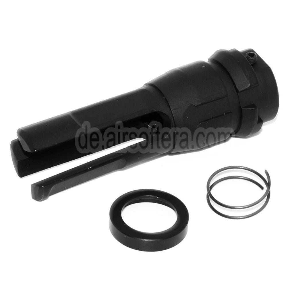 APS 70mm 3-Prong Mündungsbremse Mündungsfeuerdämpfer Geeignet für -14mm CCW CCW Gegen den Uhrzeigersinn Lauf Gewehre Airsoft Schwarz