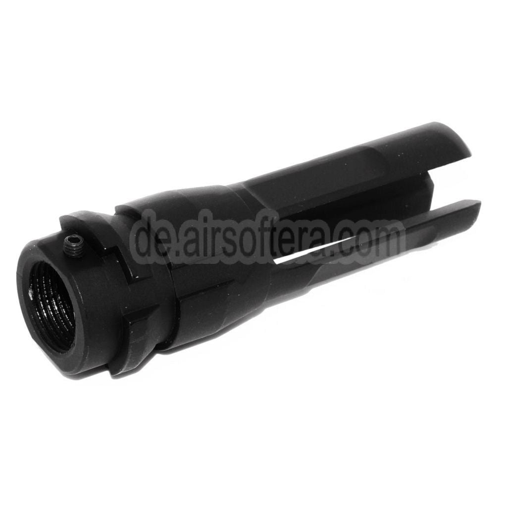 APS 70mm 3-Prong Mündungsbremse Mündungsfeuerdämpfer Geeignet für -14mm CCW CCW Gegen den Uhrzeigersinn Lauf Gewehre Airsoft Schwarz