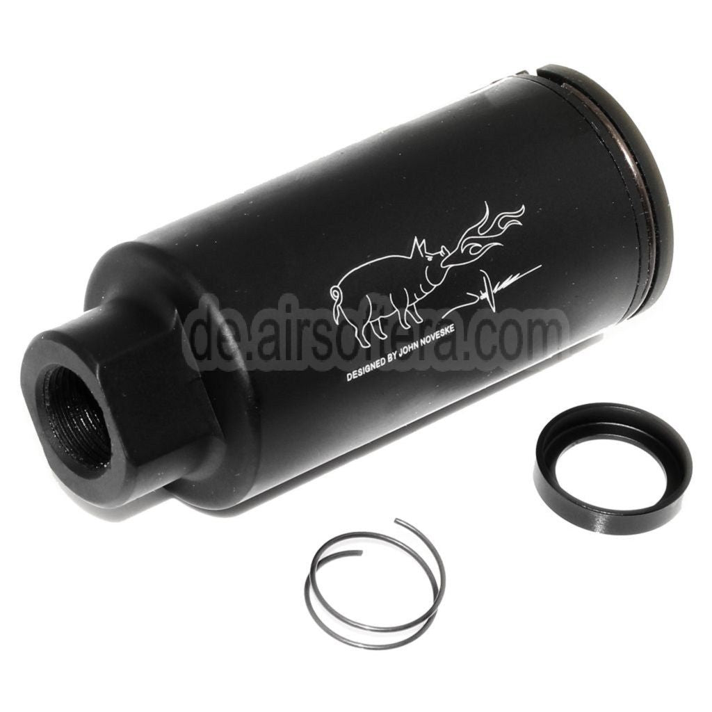 APS EMG Lizenziert Noveske KX3 Einstellbarer Soundverstärker Mündungsbremse Mündungsfeuerdämpfer Geeignet für -14mm CCW Gegen den Uhrzeigersinn Lauf Gewehre Airsoft Schwarz