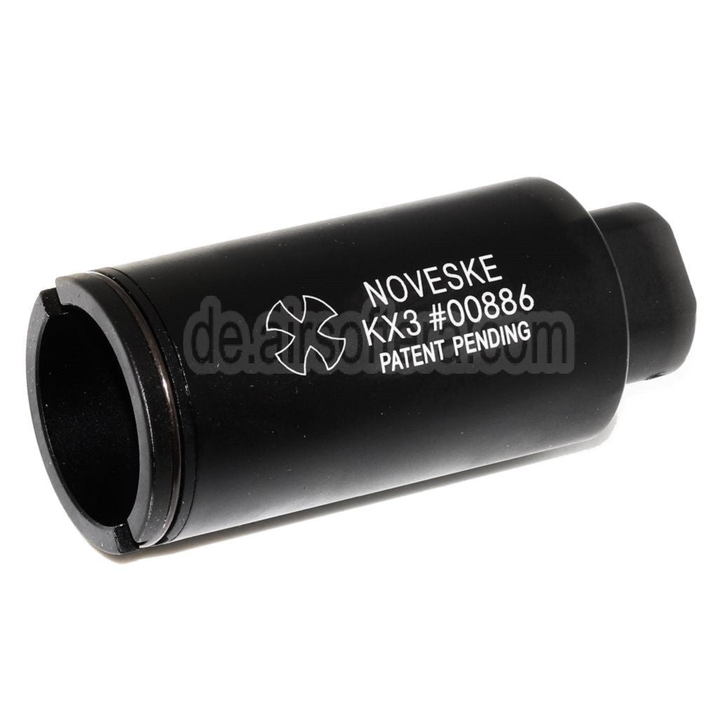 APS EMG Lizenziert Noveske KX3 Einstellbarer Soundverstärker Mündungsbremse Mündungsfeuerdämpfer Geeignet für -14mm CCW Gegen den Uhrzeigersinn Lauf Gewehre Airsoft Schwarz