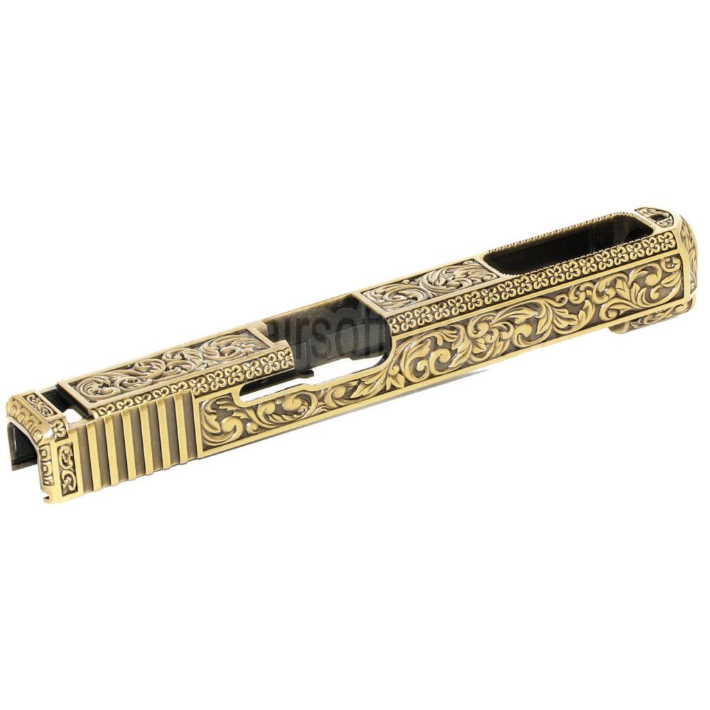 Archives Custom WE (WE-TECH) Gold Carved Pattern Schlitten Geeignet für WE G35 GBB Pistolen Airsoft Gold