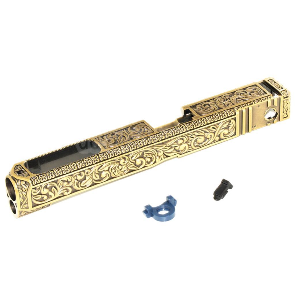 Archives Custom WE (WE-TECH) Gold Carved Pattern Schlitten Geeignet für WE G35 GBB Pistolen Airsoft Gold