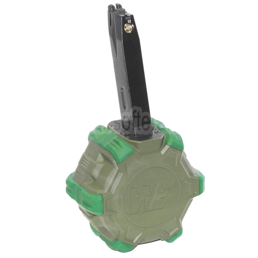 WE (WE-TECH) 350rd Gas Trommelmagazin Geeignet für AW MB Serie / KJW / WE / Tokyo Marui M9 M92 GBB Pistolen Airsoft